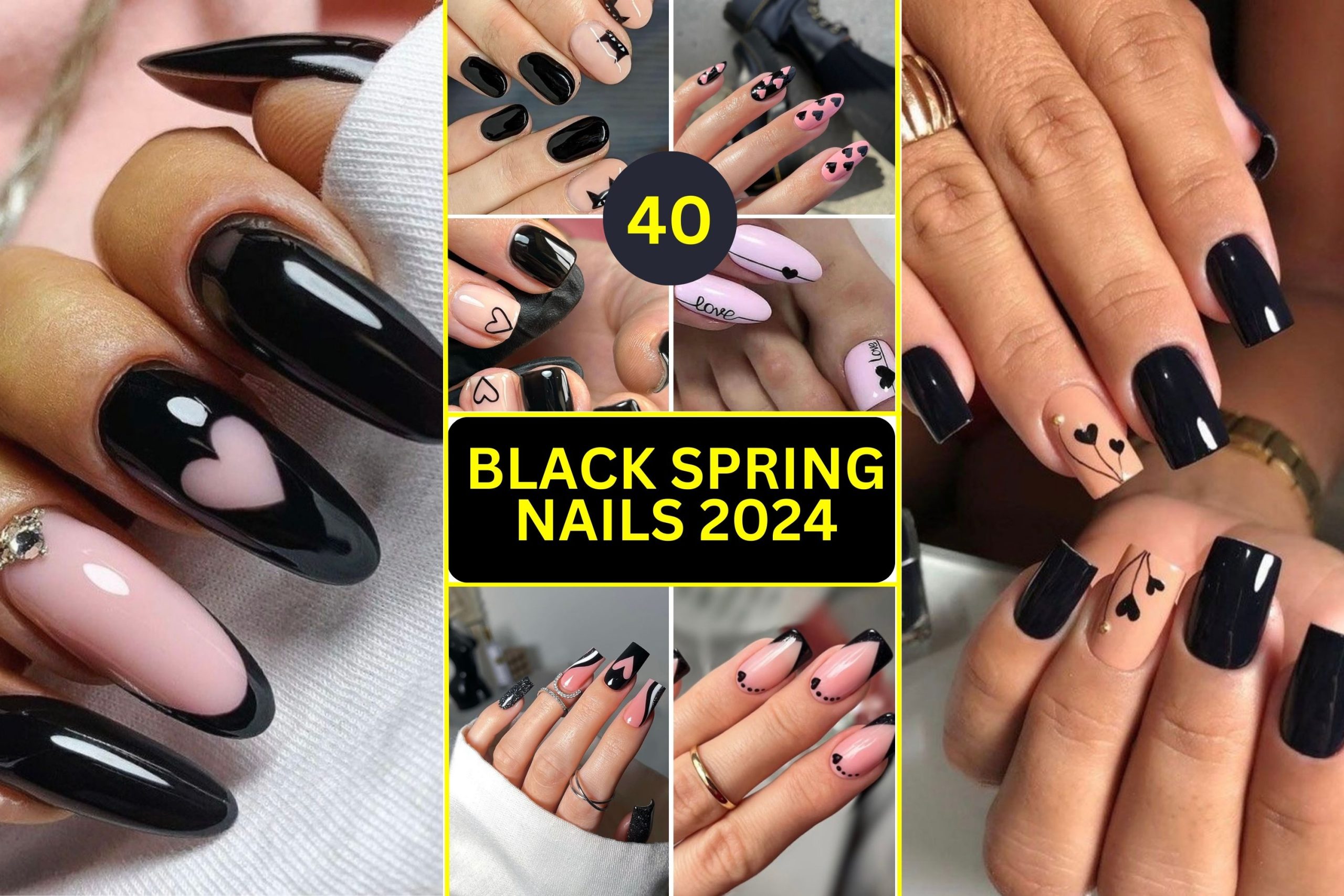 Black Spring Nails Embracing Edgy Elegance in 2024's Chicest Trend