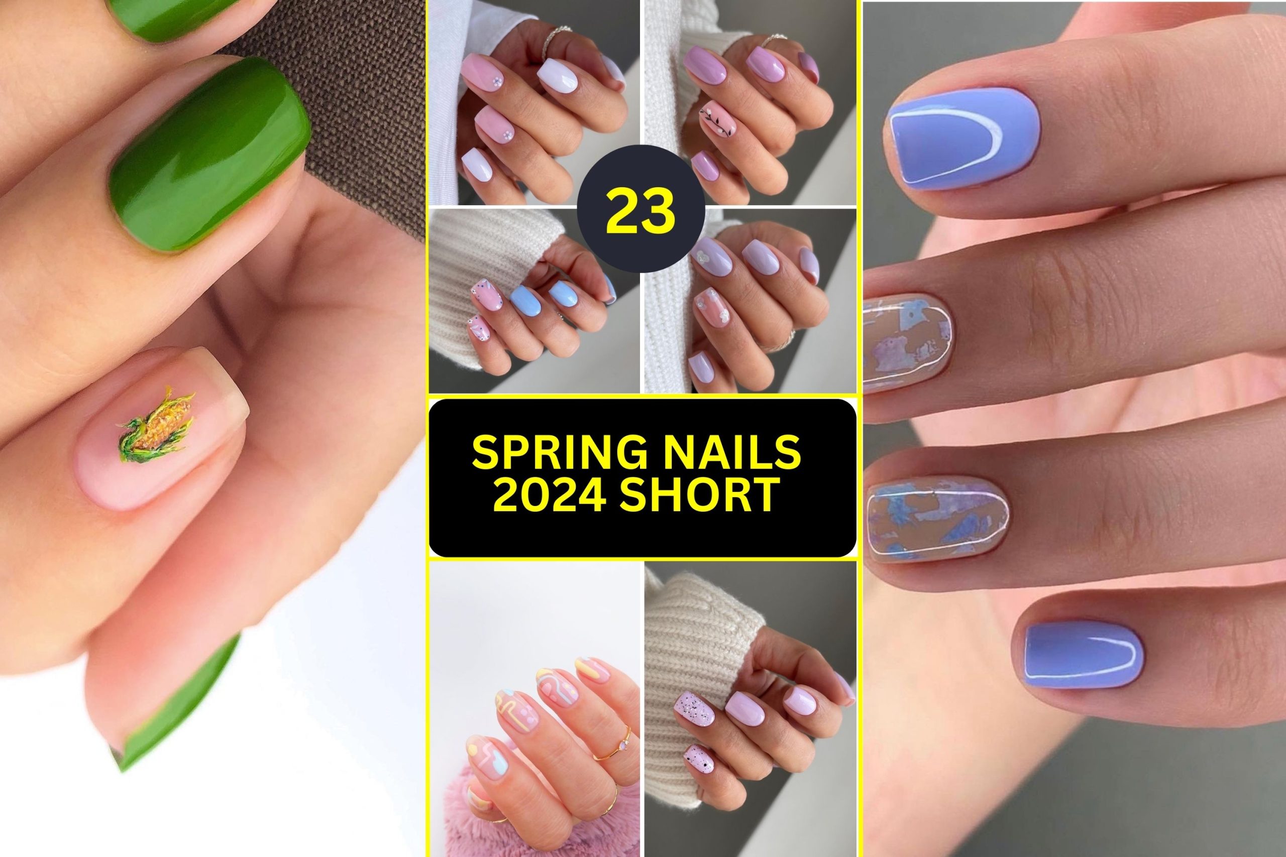 Spring Nails 2024 Short Styles Blossoming with Trendy Designs and