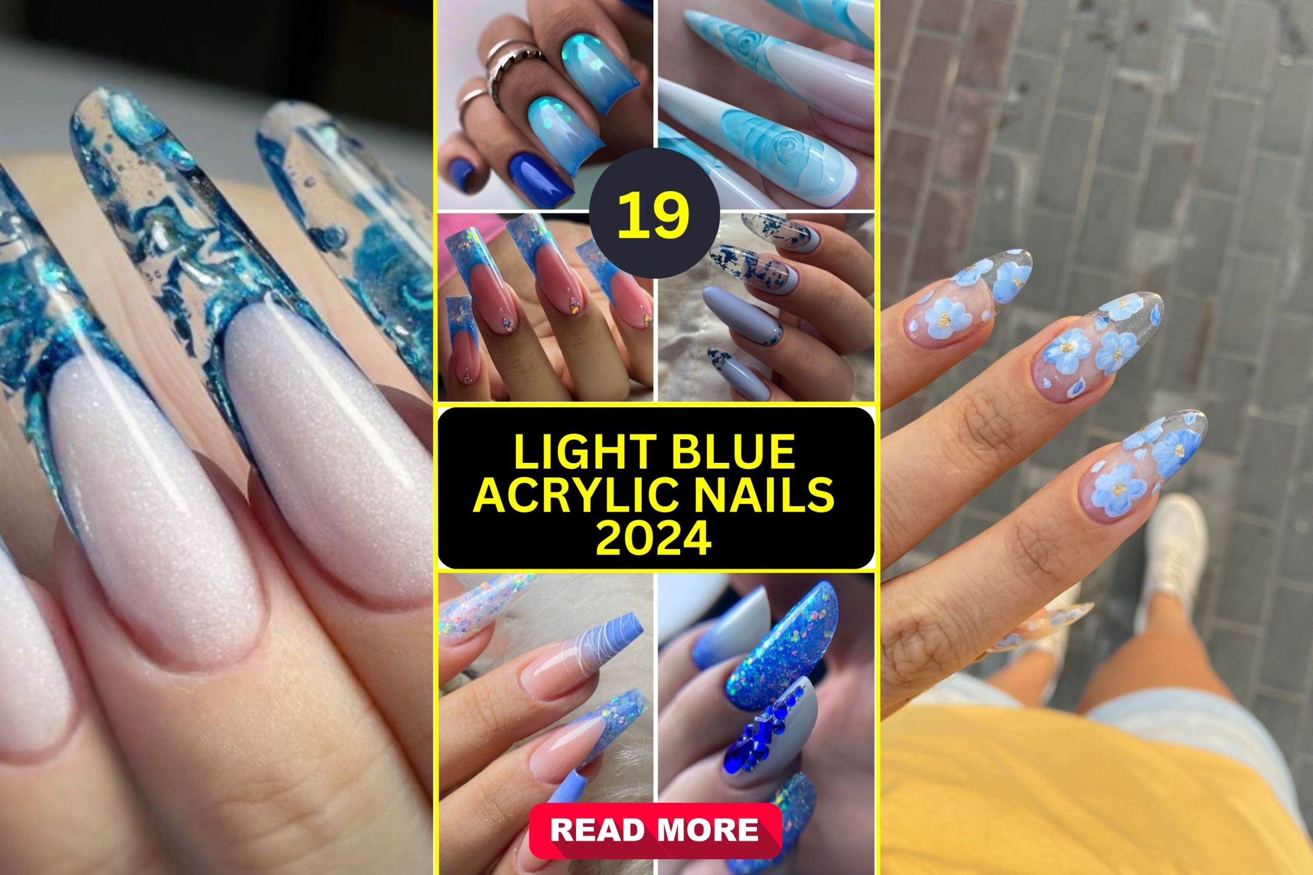 Top 19 Light Blue Acrylic Nails - Fresh Styles & Ideas for 2024 - divagaze.com
