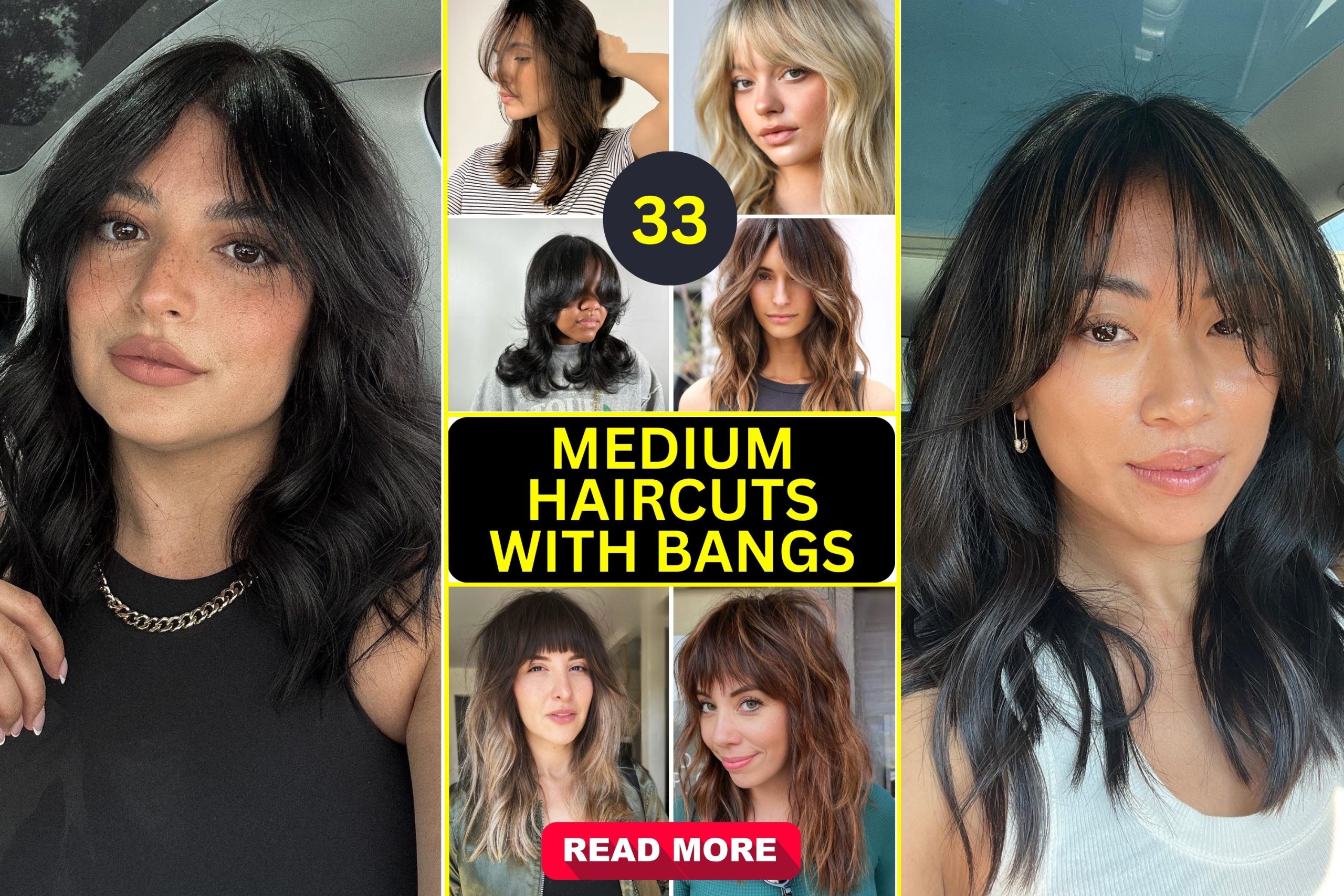 Top 38 Medium Haircuts with Bangs - Fresh Styles for Women - divagaze.com