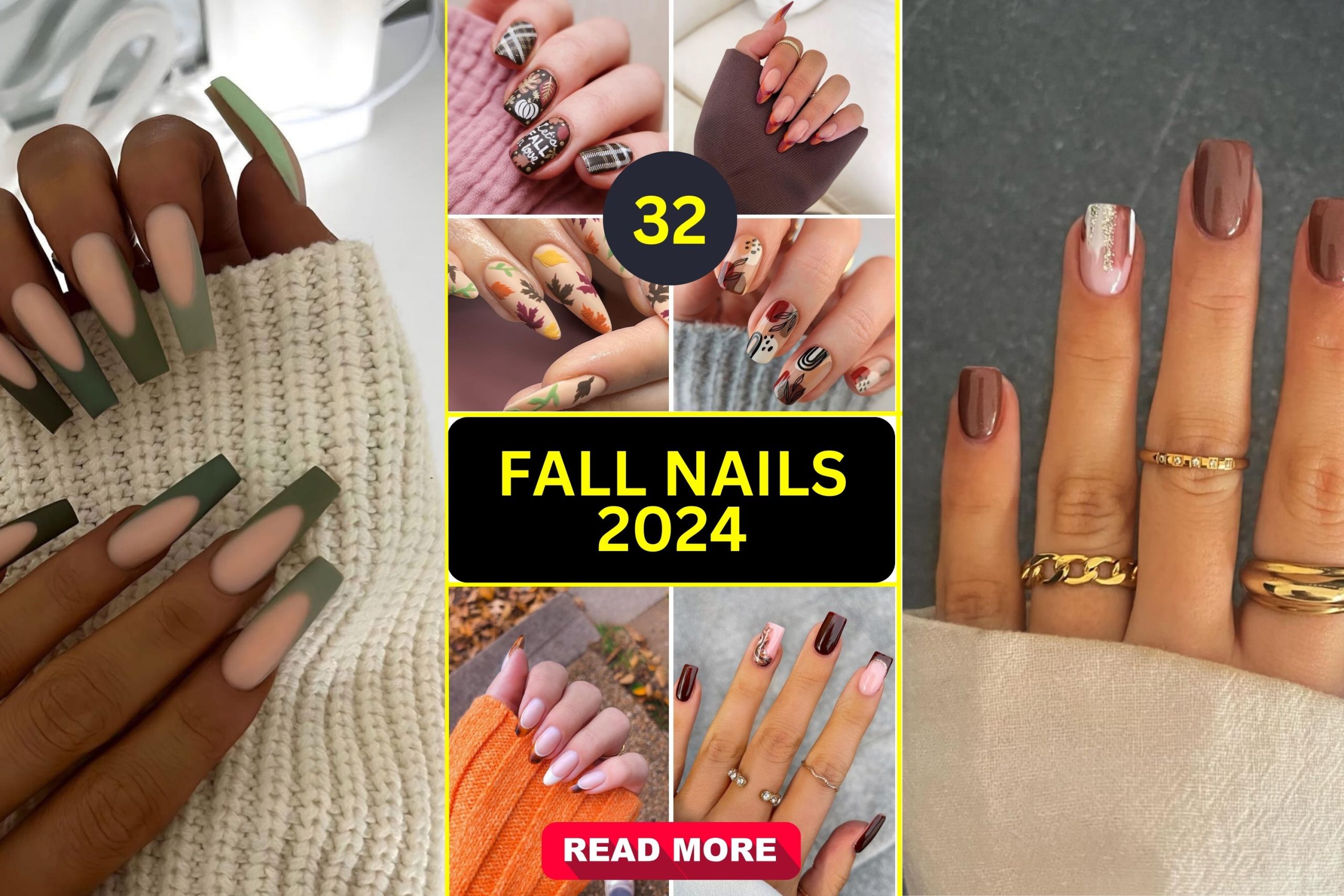 Discover 32 Fall Nails 2024 Chic Trends & Seasonal Nail Art Ideas