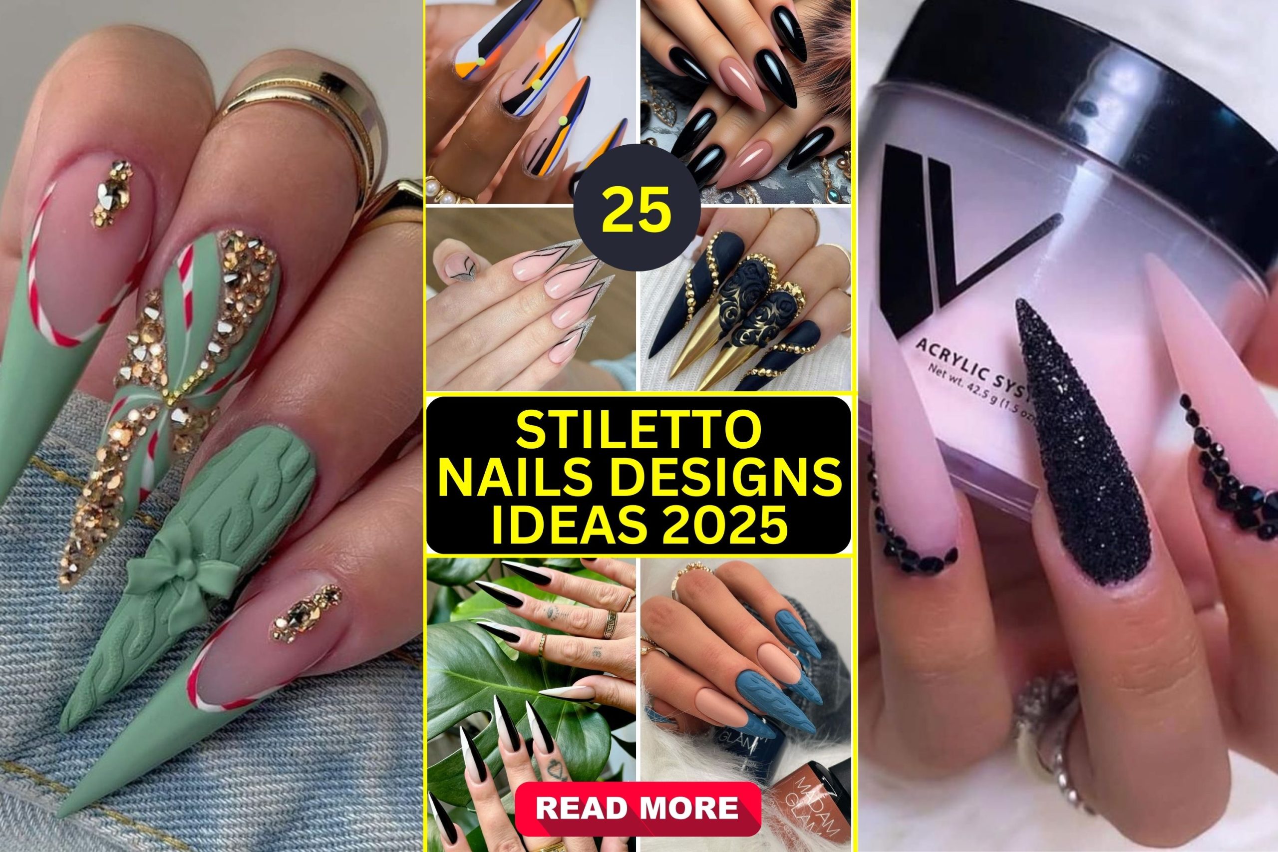 nail designs for stiletto nails