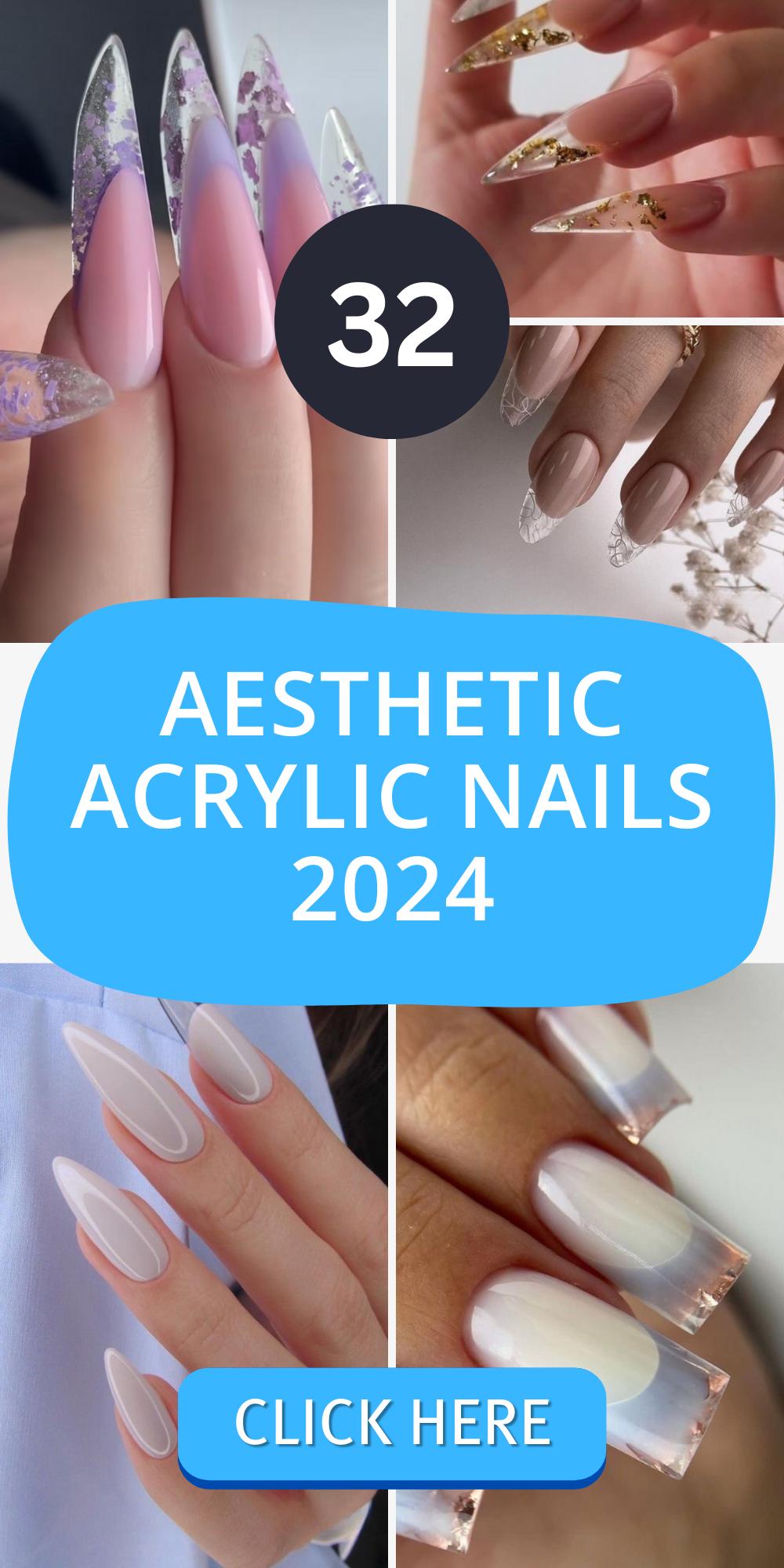 32 Aesthetic Acrylic Nail Designs to Elevate Your Style in 2024