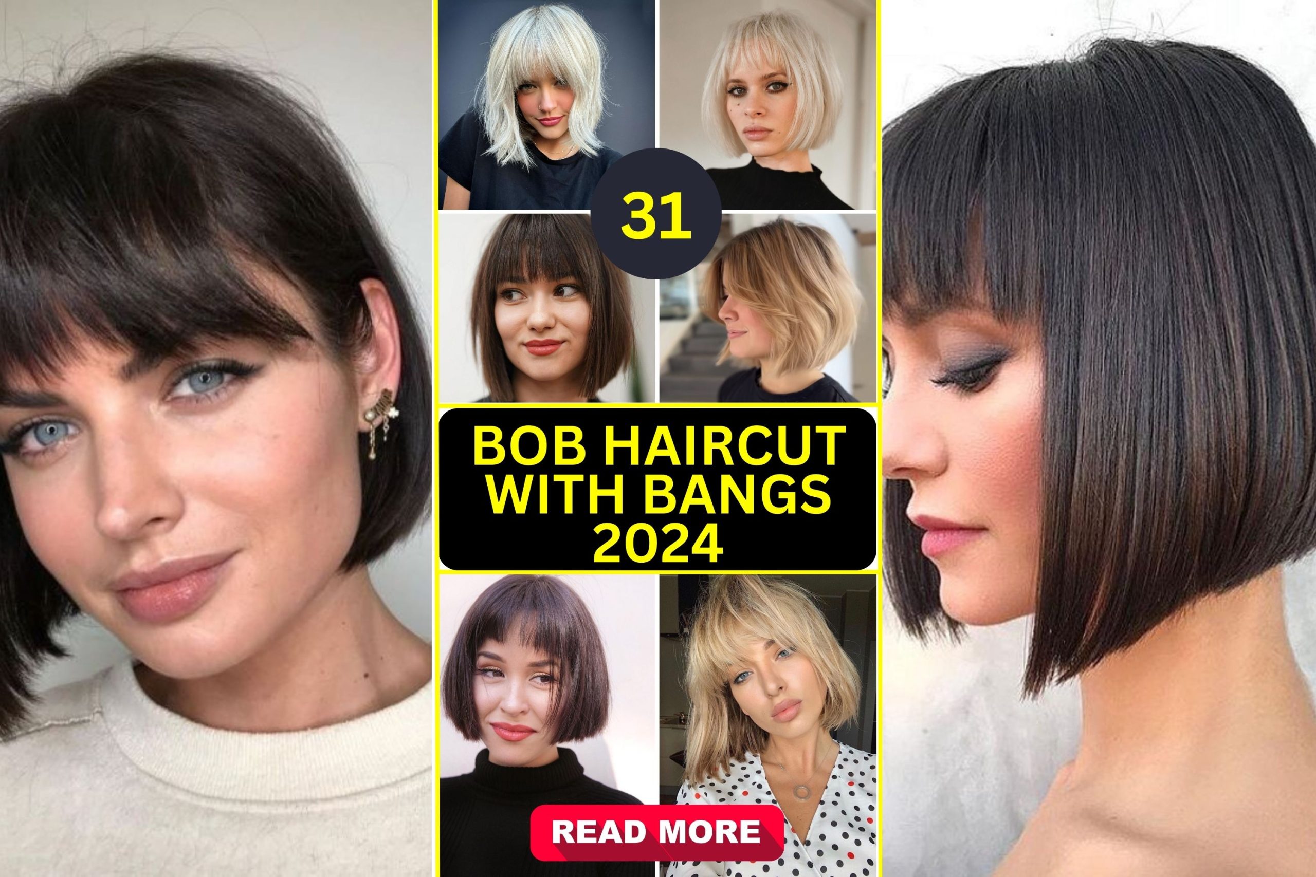 36 Trending Bob Haircuts with Bangs for a Fresh Look in 2024 - divagaze.com