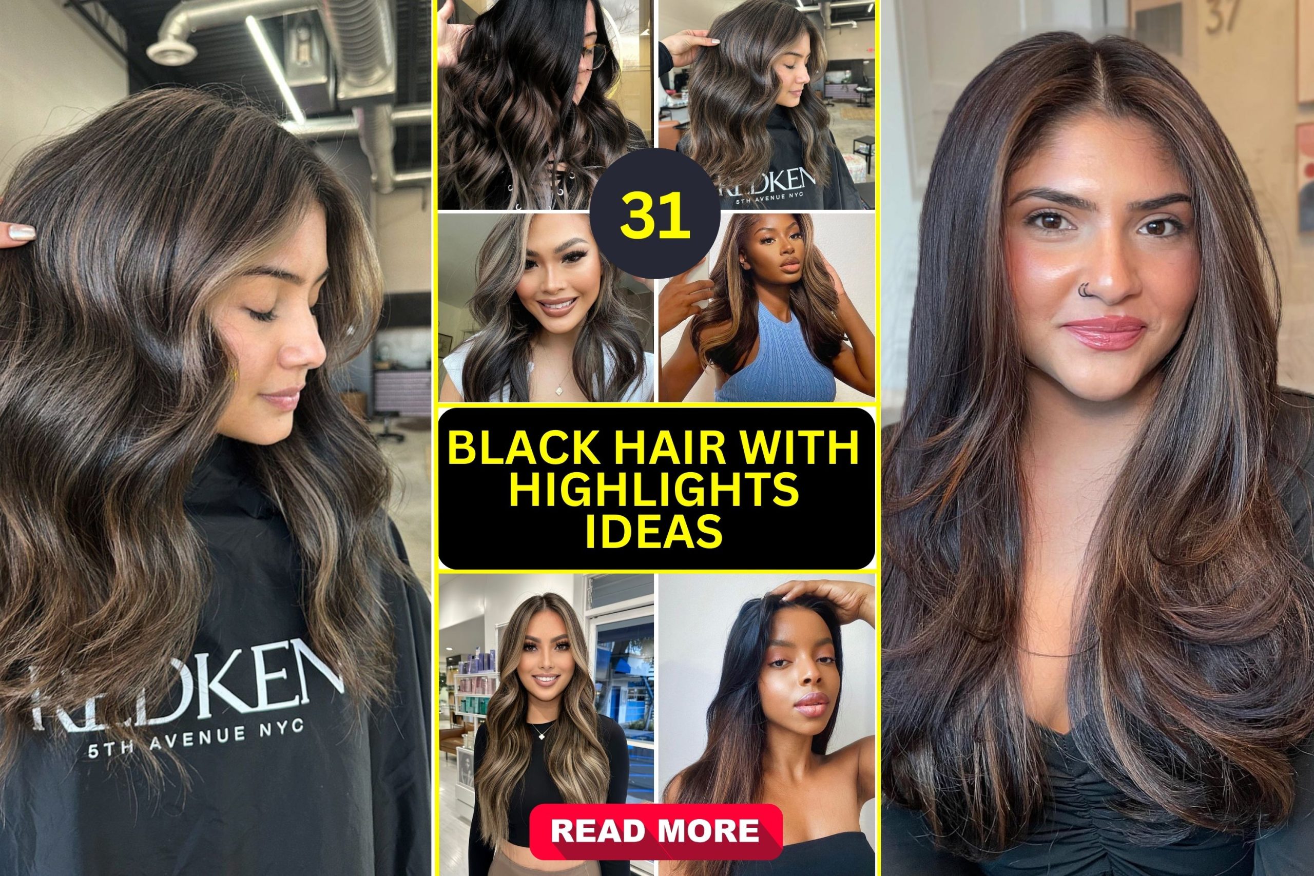 36 Black Hair with Highlights Ideas for Stunning Looks - divagaze.com
