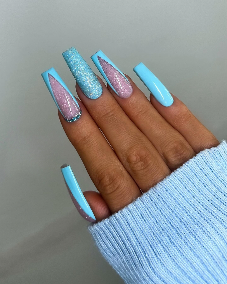 24 Blue Wedding Nails Designs for Brides in 2024 - divagaze.com