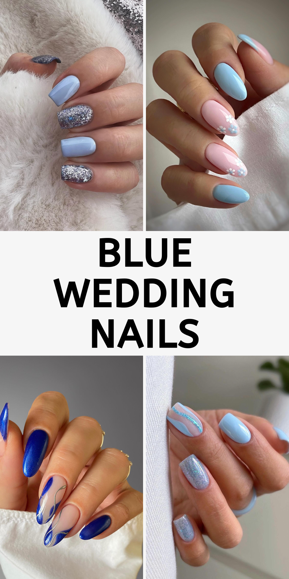 24 Blue Wedding Nails Designs for Brides in 2024 - divagaze.com