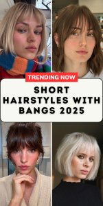25 Short Hairstyles with Bangs 2025: Trendy Ideas for Every Face Shape
