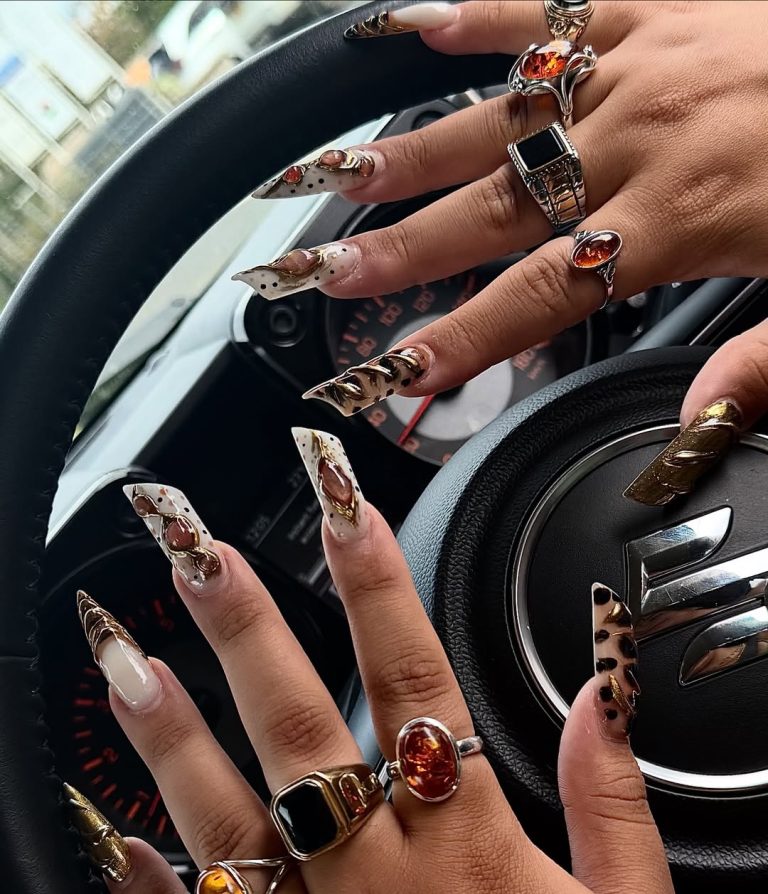 28 Baddie Nails Ideas 2026 Trendy Acrylic And 3D Designs For Bold 3 11 768x894 