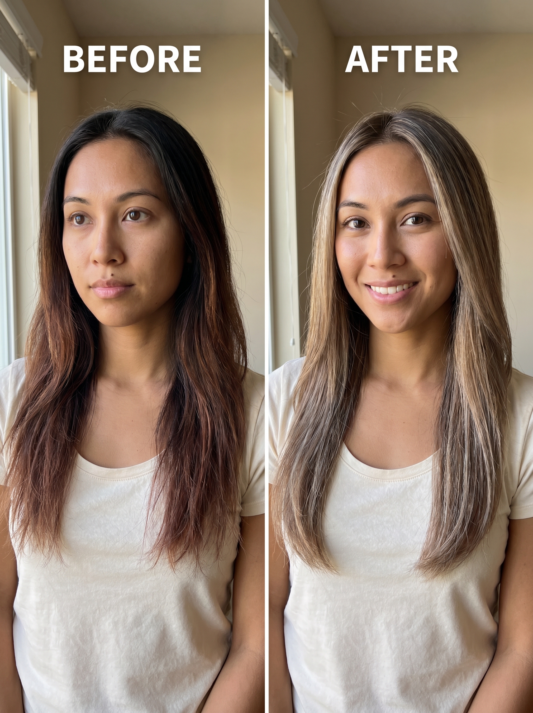 An elegant woman with "blonde hair inspo summer 2026" featuring Antique Pearl Micro-Highlights, showcasing a refined old money aesthetic perfect for everyday or special occasions. Her cool blonde hair is meticulously styled, luminous and sophisticated.