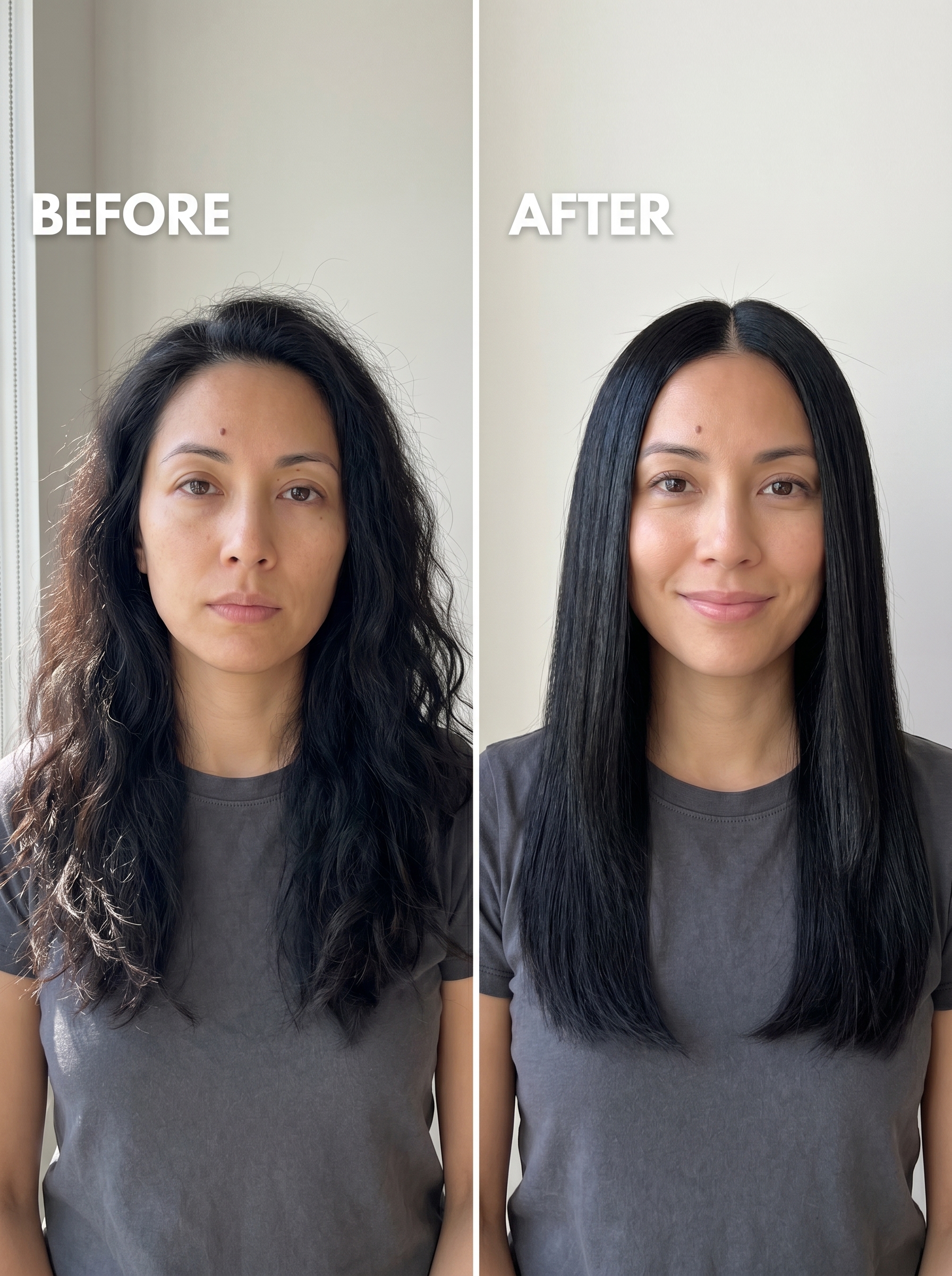 Edgy Cyber-Sleek Mid-Part with Midnight Espresso hair, using a flat iron for a modern finish, showcasing cool summer hair ideas 2026 for a night out.