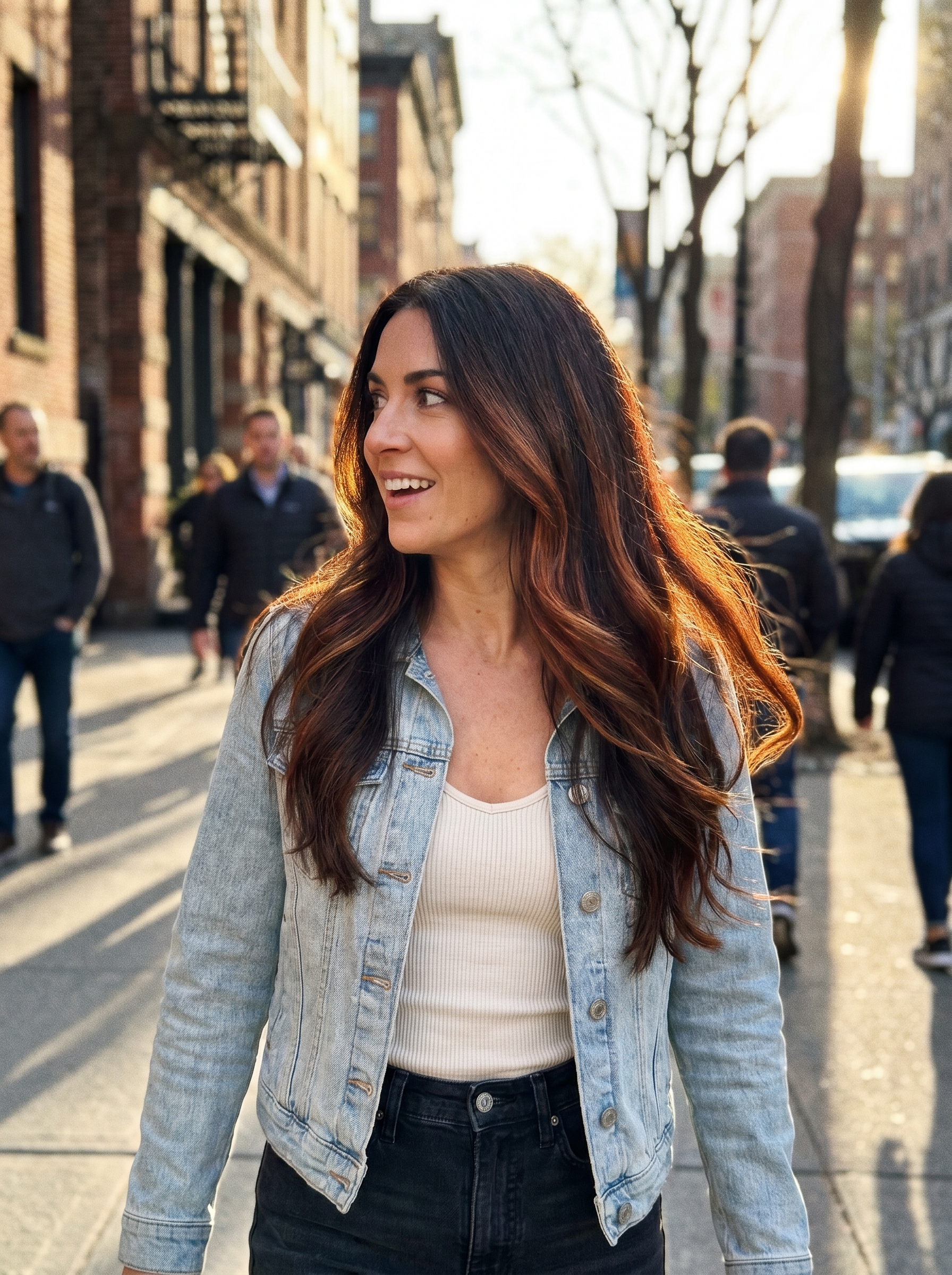 Cinnamon Swirl Lowlights — dark summer hair ideas 2026 inspiration