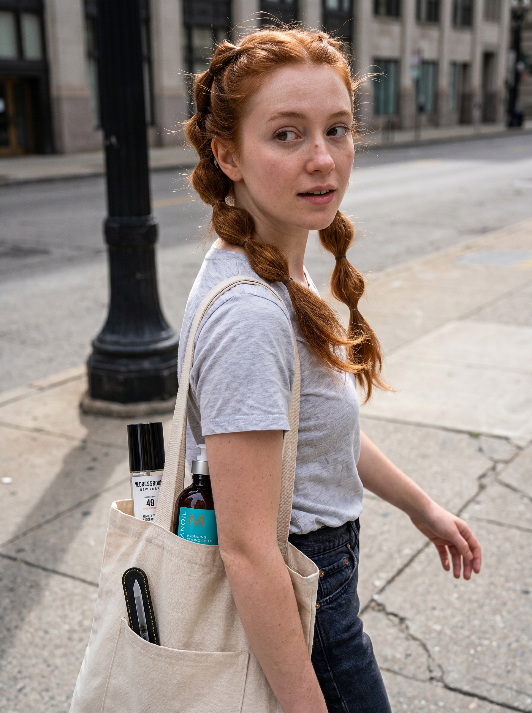 Playful bubble braid pigtails, an energetic and youthful choice for easy summer hairstyles 2026. Featuring clear mini hair elastics and a digital lavender highlight, this style is ideal for festivals, casual outings, or sports. A lightweight smoothing cream controls frizz.