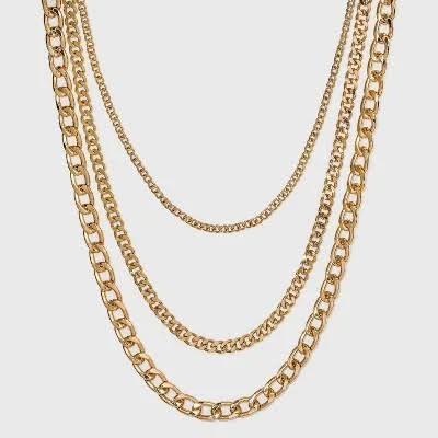 accessory A New Day Women's 16" Layered Curb Chain Necklace Target $12.99