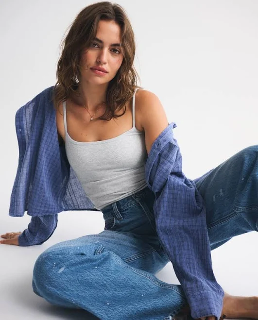 top Abercrombie & Fitch Women's 90s Bra-Free Rib Cami Abercrombie & Fitch $19.99