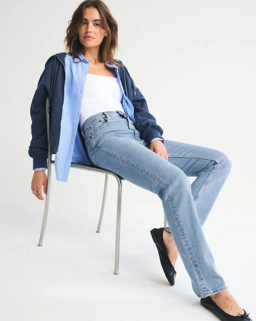 jeans Abercrombie & Fitch Women's 90s Ultra High Rise Straight Jean Abercrombie & Fitch $90