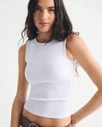 top Abercrombie & Fitch Women's Bra-Free Rib High-Neck Tank Abercrombie & Fitch $25