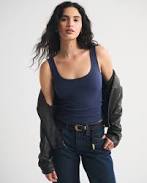 top Abercrombie & Fitch Women's Bra-Free Rib Scoopneck Tank Abercrombie & Fitch $25