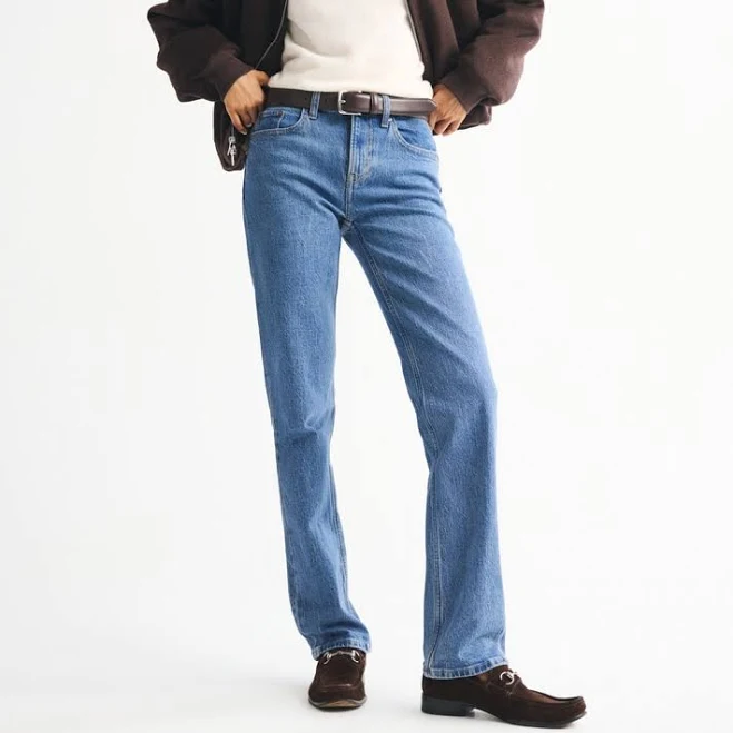 jeans Abercrombie & Fitch Women's Mid Rise 90s Straight Jean Abercrombie & Fitch $54