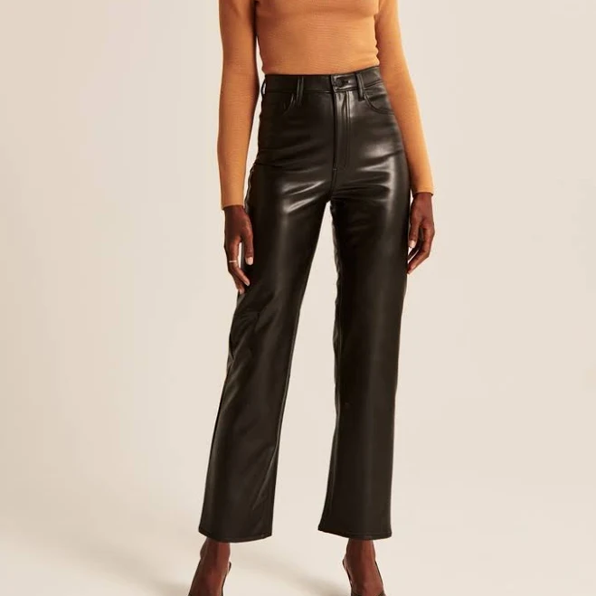 pants Abercrombie & Fitch Women's Vegan Leather Ankle Straight Pants Abercrombie & Fitch $26.97