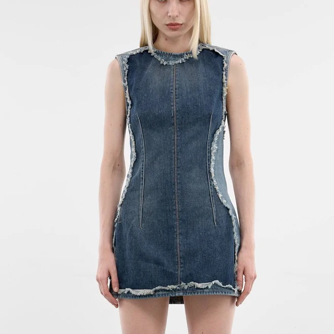 dress ACNE STUDIOS | H.Lorenzo|Blue Denim Deconstructed Mini Dress (FN-WN-DRES001634-MID-BLUE), 38 / BLUE H.Lorenzo $950