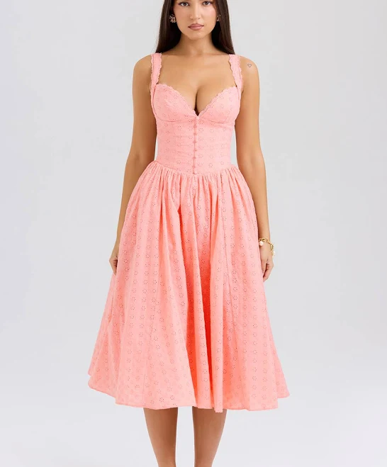 dress 'Adalyn' Broderie Anglais Midi Sundress House of CB $285