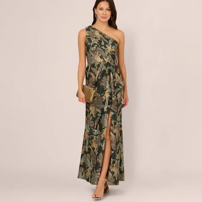 dress Adrianna Papell Women's One-Shoulder Jacquard Maxi Dress Adrianna Papell $269