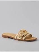 shoes AE Raffia Buckle Slide Sandal American Eagle Outfitters $27.96