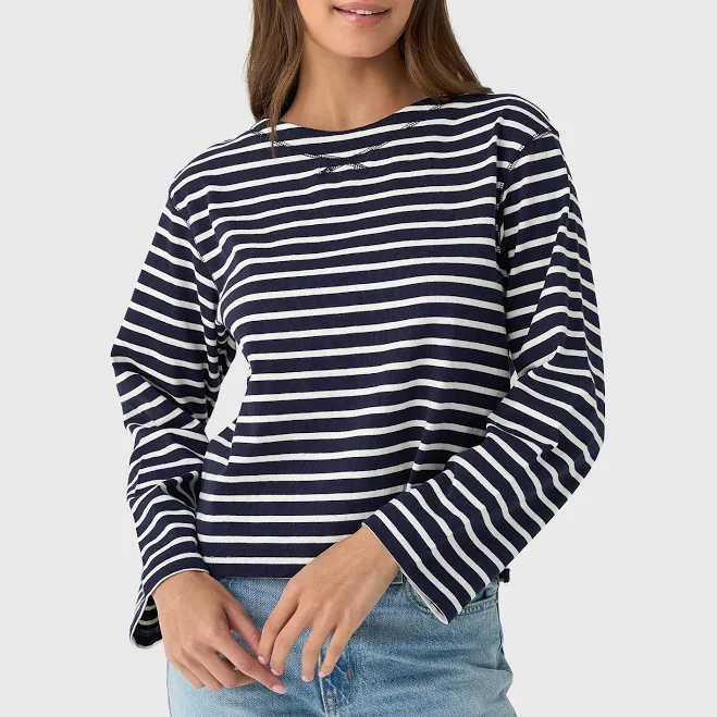 top Alex Mill Women's Marseille Boatneck Striped Top Saint Bernard $63.9