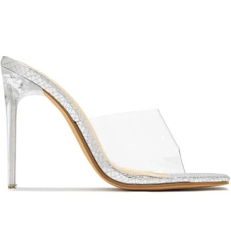 shoes Amerie Clear High Heel Mules Miss Lola $21.99