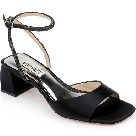 shoes Badgley Mischka Women's Infinity Crystal Satin Block-Heel Sandals Badgley Mischka Web $135