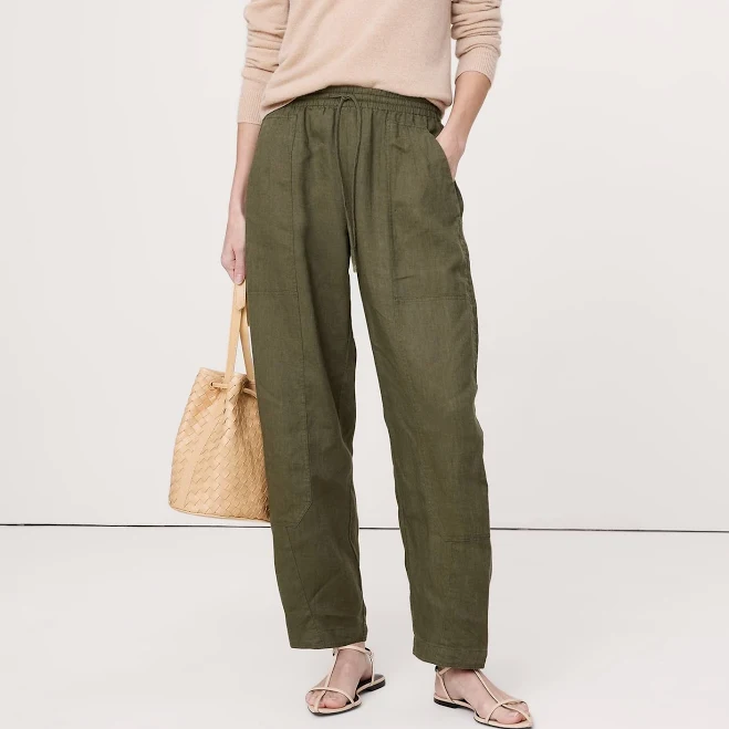 pants Banana Republic Women's Barrel-Leg Linen Pants Banana Republic $100