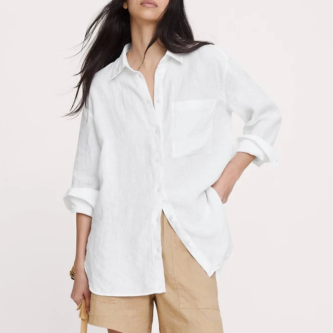 button down shirt Banana Republic Women's Oversized Linen Shirt Banana Republic $98