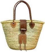 bag Beach Market Handwoven Leather-Trimmed Straw Tote Bag Marrakeche Crafts $93