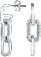accessory Bling Jewelry Geometric Vertical Rectangle CZ Paperclip Earrings in Sterling Silver BlingJewelry.com $59.99