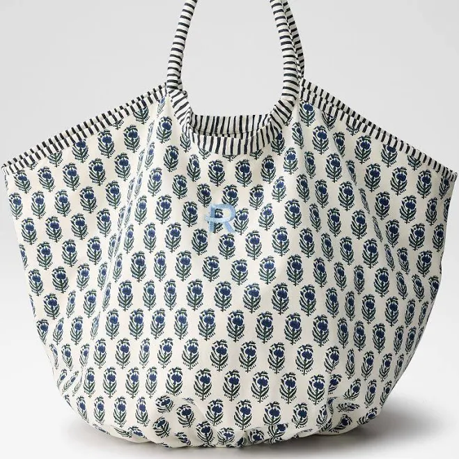 bag Block Print Oversized Canvas Tote Mark and Graham $79
