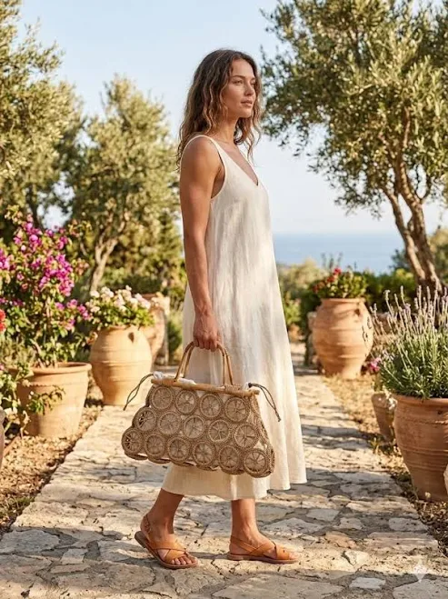 bag Bohemian Bamboo Handle Rattan Circle Bag Etsy - Seller $124.9