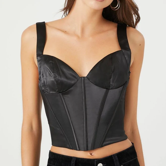 top Bonton Satin Bustier Crop Top Forever 21 $8.98