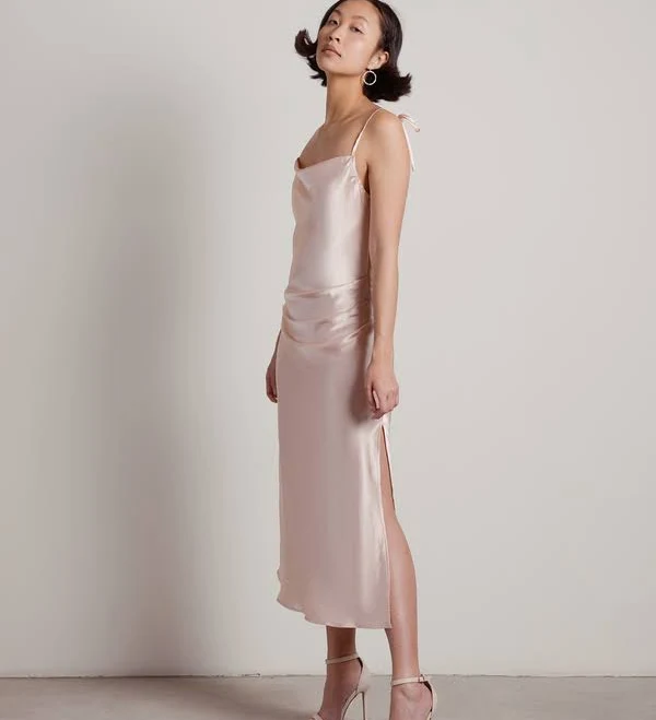 dress Charm Me Satin Cowl Neck Midi Dress Tobi $39