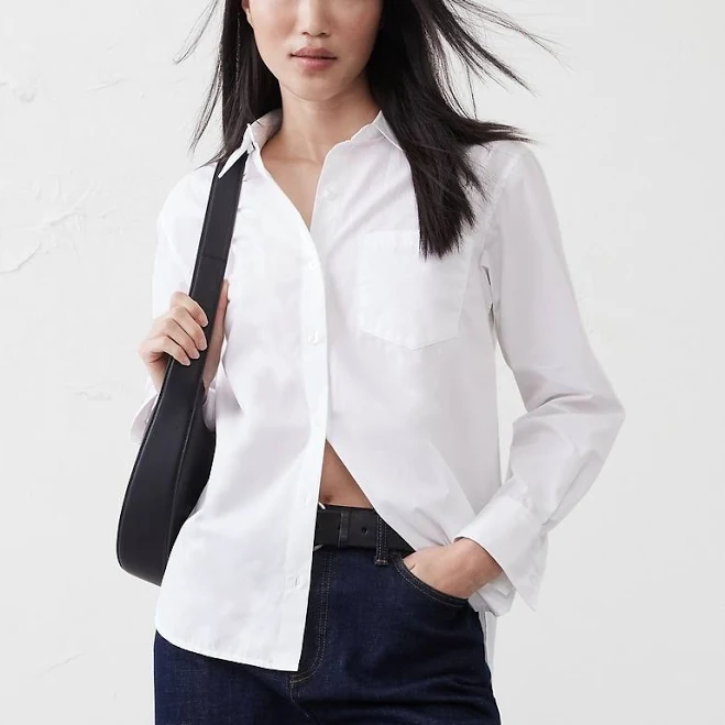 button down shirt Classic Poplin Shirt Banana Republic Factory $42