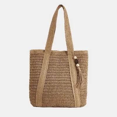bag Cupshe Women's Chic Handwoven Straw Tote Bag with Tassel Accent Target $25.59