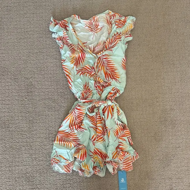 romper Cupshe Women's Tropical Flutter Sleeve Romper Poshmark $20