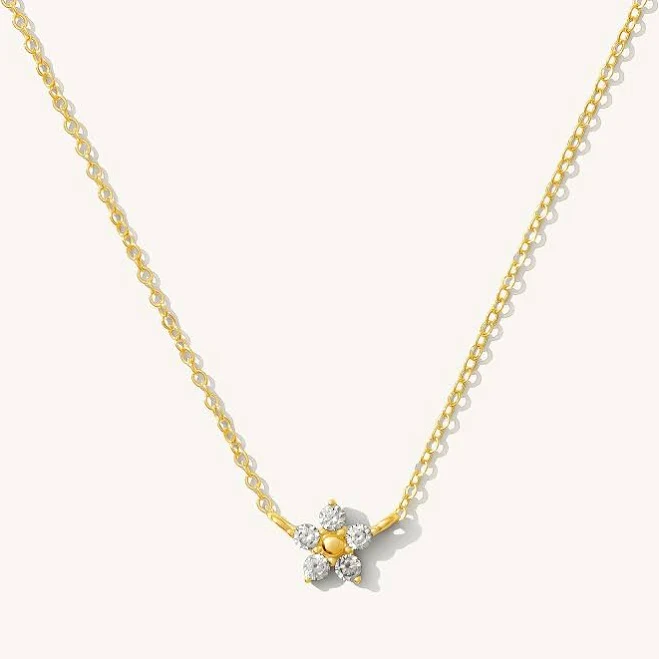 accessory Dainty Flower CZ Gold Filled + Vermeil Necklace Simple & Dainty $65