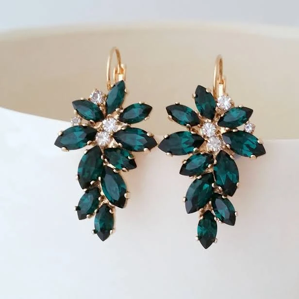 accessory Emerald Vintage Earrings Etsy - EldorTinaJewelry $97.3