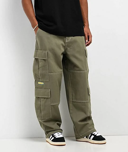 pants Empyre Canvas Deep Lichen Ultra Loose Double Cargo Pants Zumiez $44.99