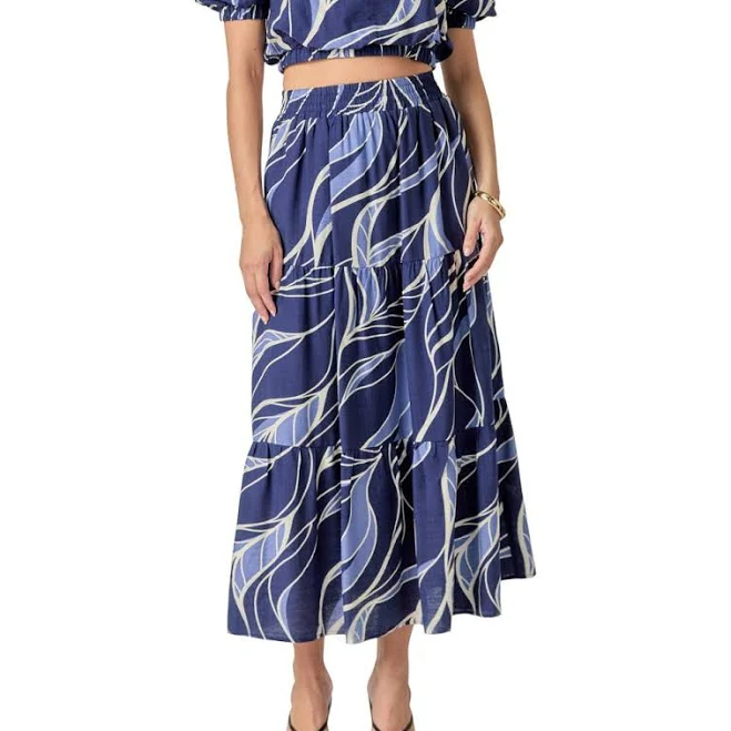 skirt English Factory Women's Printed Tiered Maxi Skirt Nordstrom $95