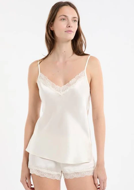 top Etam Silk Camisole with Lace Details Etam $59.95