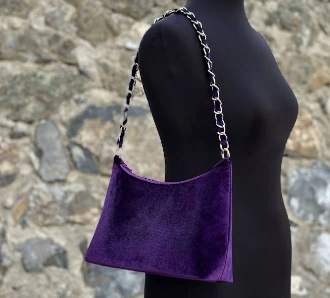 bag Evening Purse Bag with Chain Handle Etsy - SenamonBoutique $55