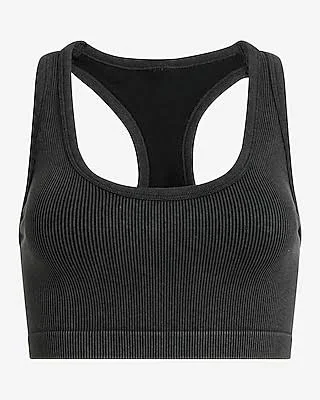 top Express Women's Bodycon Seamless Ribbed Racerback Crop Top Express $13.2