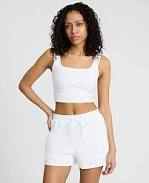 top Express Women's Bodycon Stretch Cotton Square Neck Crop Top Express $9.97